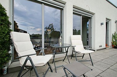 Terrasse eines Reihenhauses