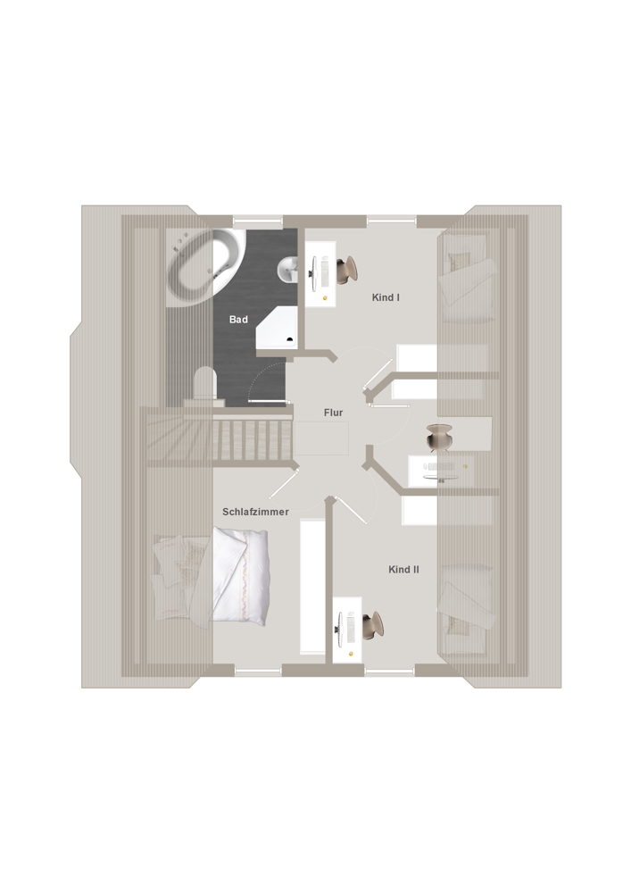 Grundriss Obergeschoss Einfamilienhaus Bargteheide