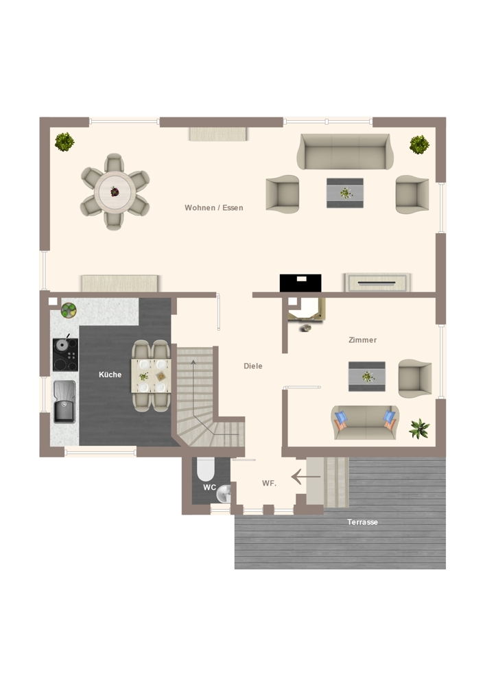 Erdgeschoss Grundriss Doppelhaush�lfte Jersbek