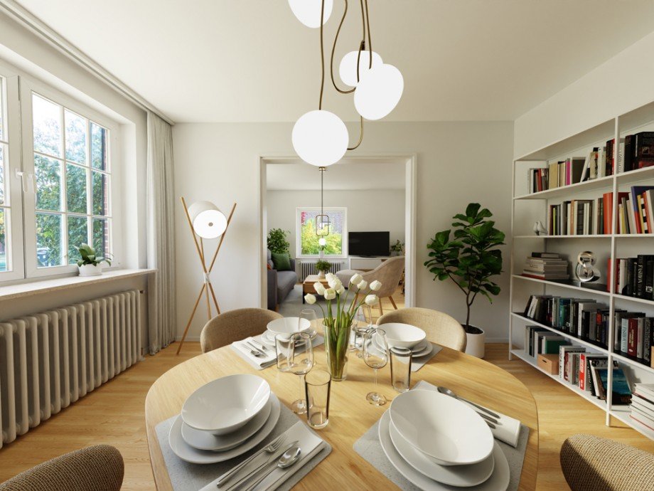 Visualisierung Essbereich Doppelhaush�lfte Jersbek