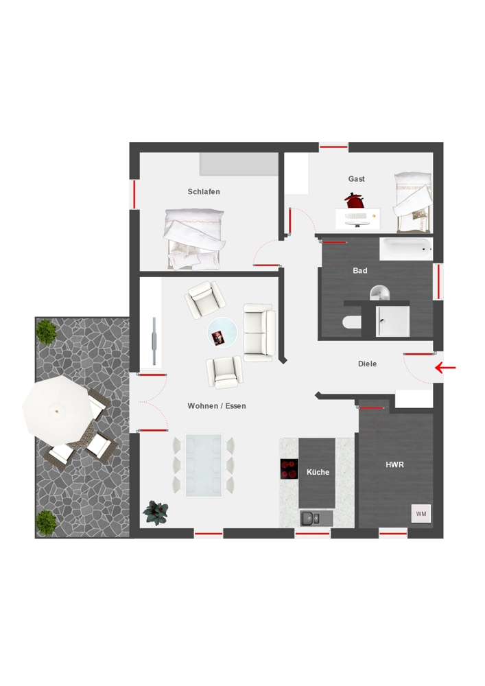 Raumaufteilung Grundriss Bungalow Gudow