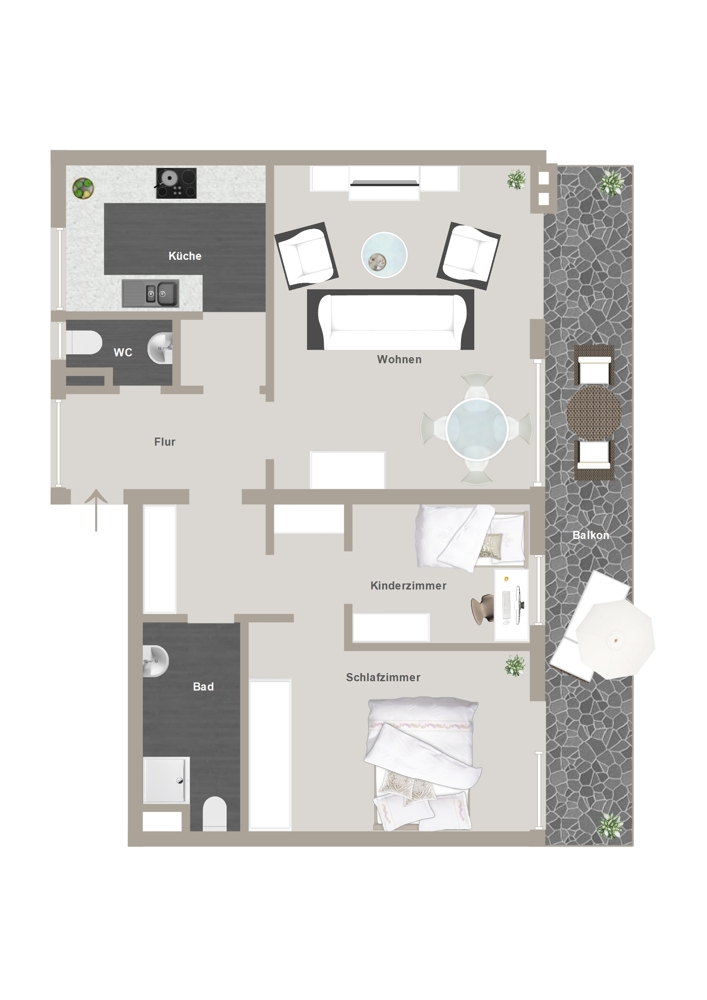 Grundriss EG Hochparterre Erdgeschosswohnung Bargteheide