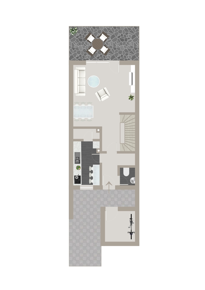 Grundriss Erdgeschoss Reihenhaus Bargteheide