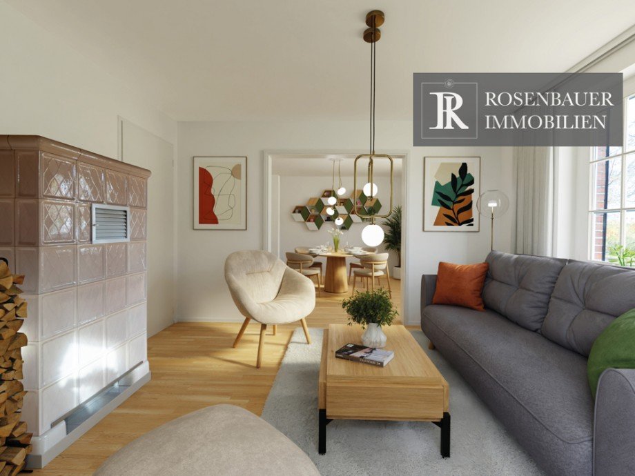 Visualisierung Wohnbereich Doppelhaush�lfte Jersbek