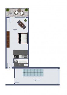 Grundriss 1.Obergeschoss 1. Reihe Scharbeutz - Unverbaubarer Meerblick - Modernes Ferienapartment