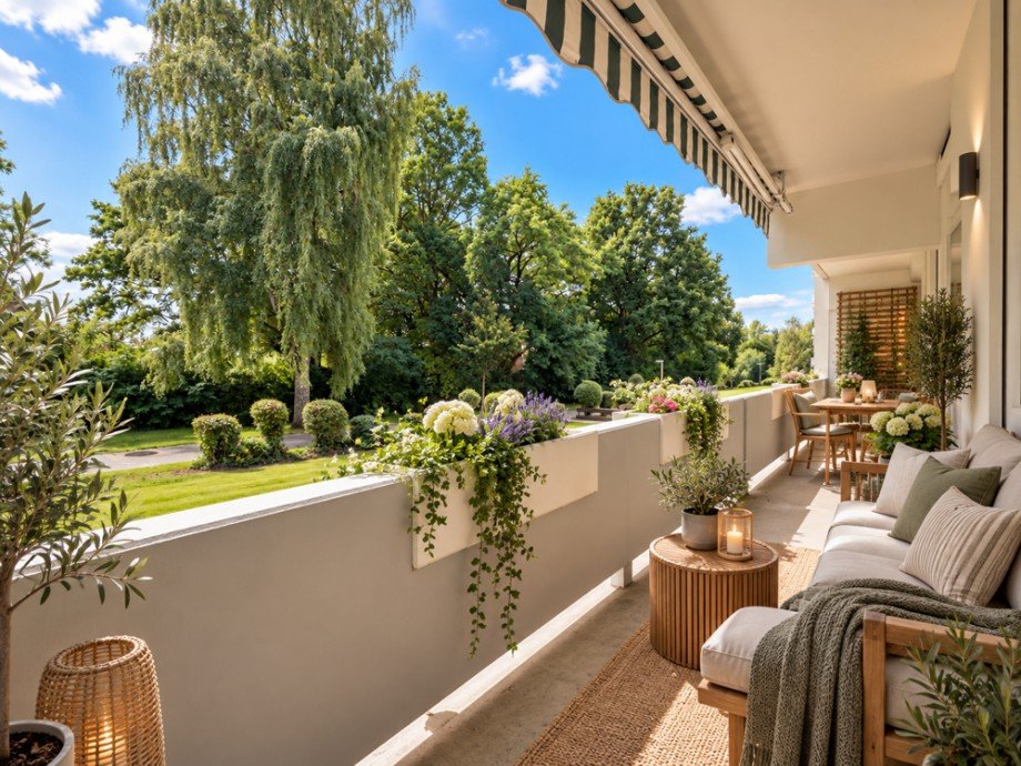 Balkon1_KI_Einrichtungsidee Erdgeschosswohnung Bargteheide