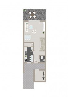 Grundriss Erdgeschoss ANKOMMEN. DURCHATMEN. ZUHAUSE SEIN. REIHENHAUS MIT GARTEN & GARAGE.