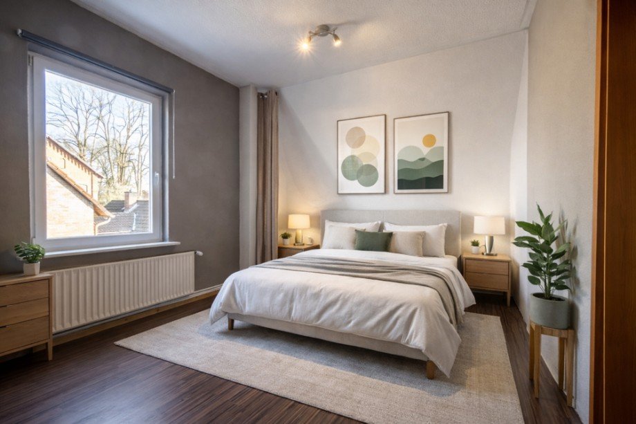 Schlafzimmer virtuell m�bliert Doppelhaush�lfte Bargteheide