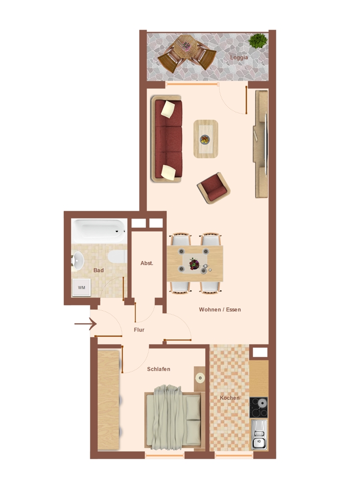 Grundriss 3.Etage Etagenwohnung Glinde