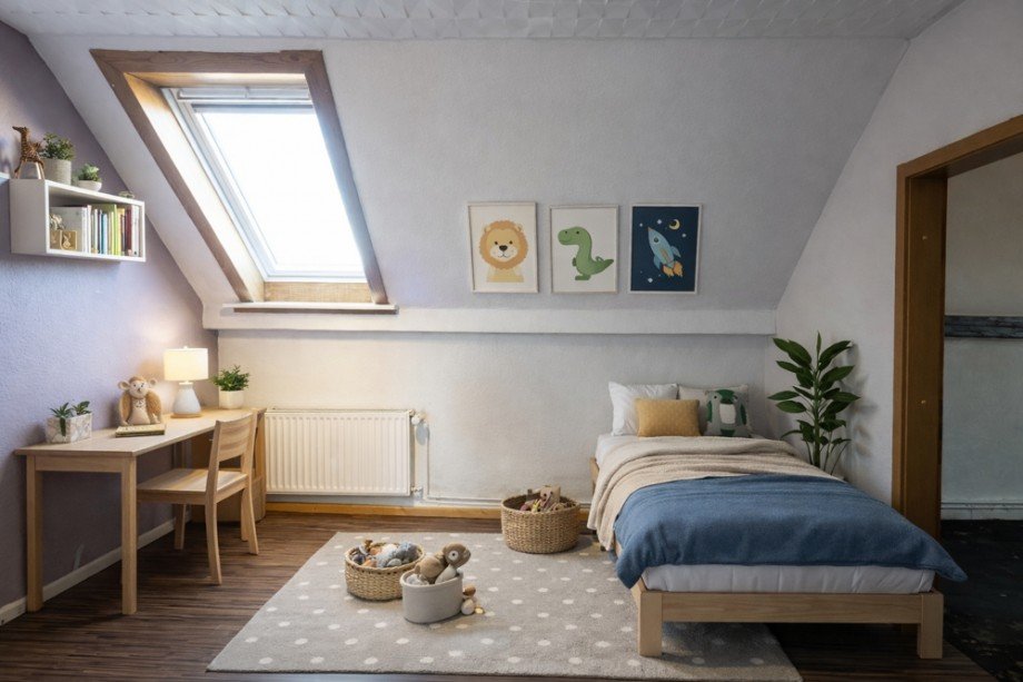 Kinderzimmer OG virtuell m�bliert Doppelhaush�lfte Bargteheide