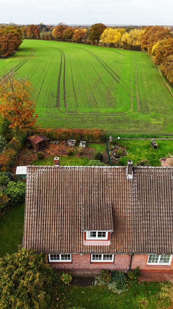 Felder hinter dem Garten Doppelhaush�lfte Jersbek