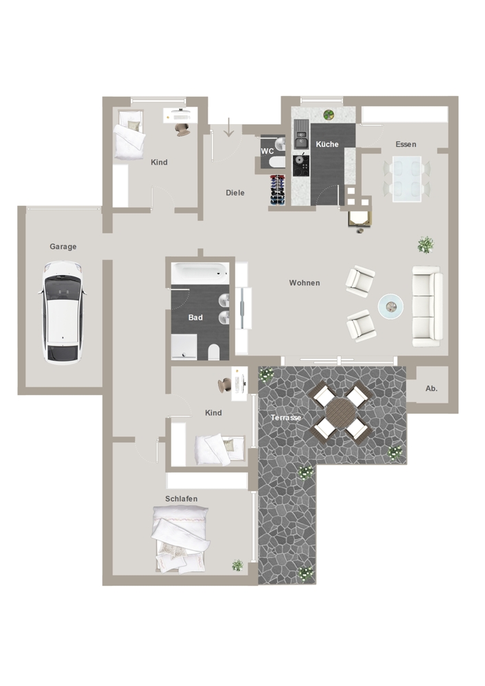 Raumaufteilung Reihenendhaus Ammersbek