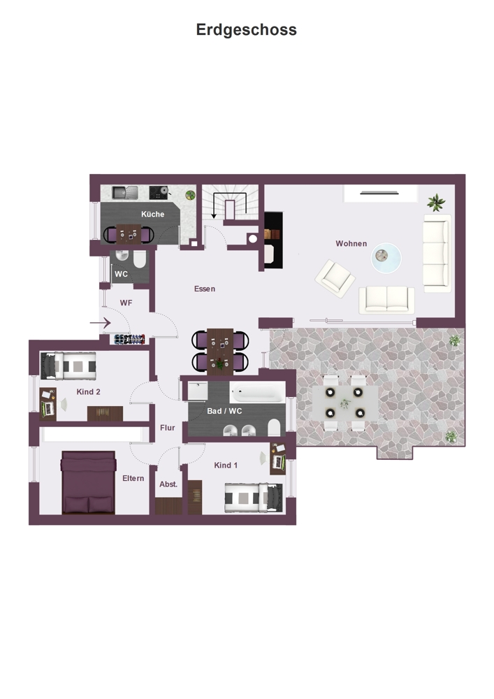 Erdgeschoss Raumaufteilung Bungalow Bargteheide