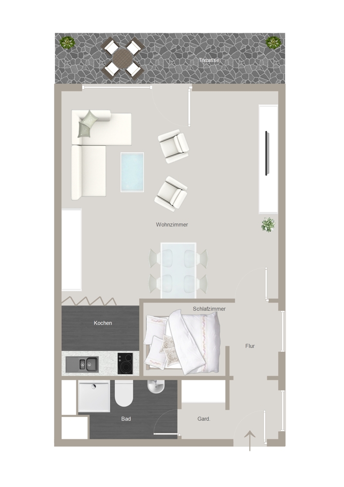 Raumaufteilung Erdgeschosswohnung Scharbeutz