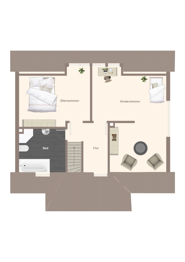 Obergeschoss Grundriss Doppelhaush�lfte Jersbek